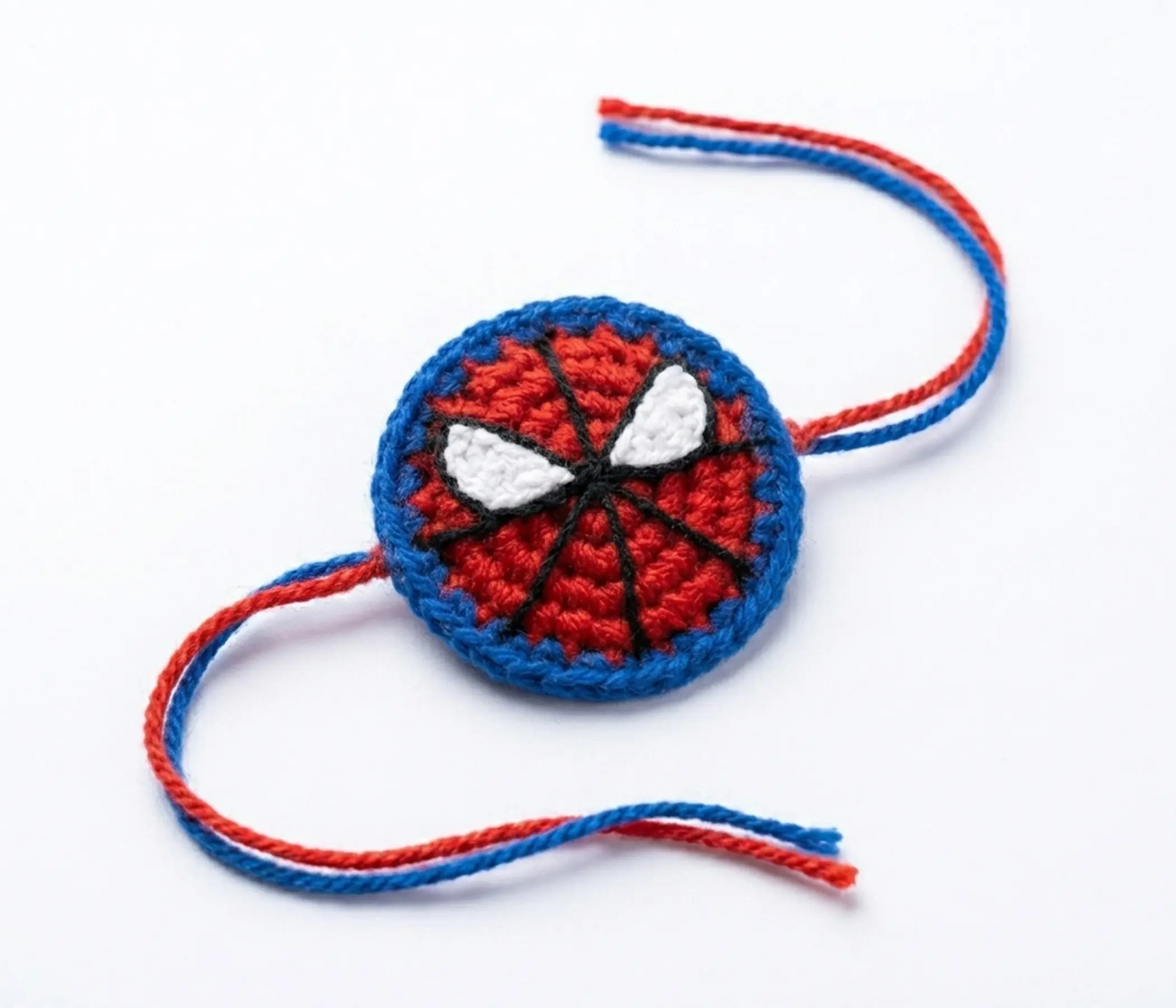 Spiderman Inspired Handmade Kids Crochet Rakhi